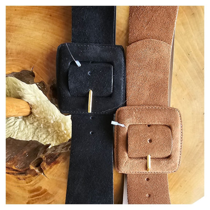 Cinto Camurça Fivela Quadrada