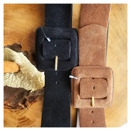 Cinto Camurça Fivela Quadrada