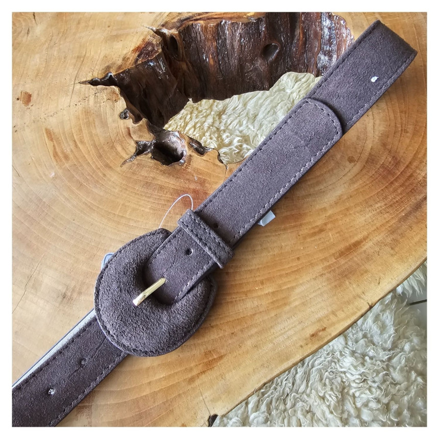 Cinto Café Todo Camurça