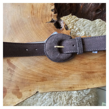 Cinto Café Todo Camurça