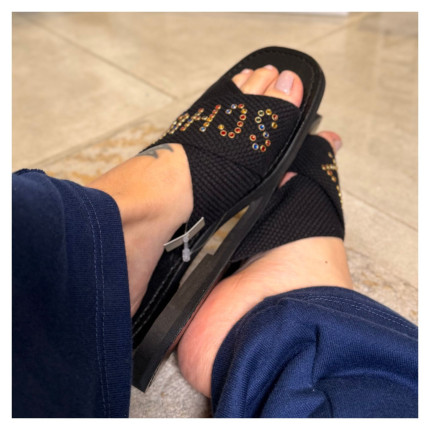 Rasteira Tecido Schutz