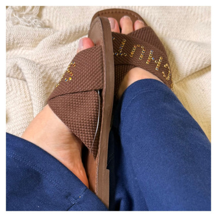 Rasteira Tecido Schutz