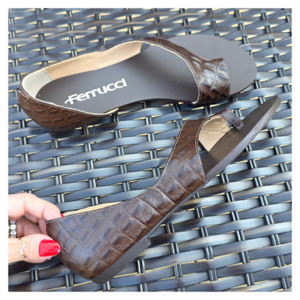 Rasteira Ferrucci Croco