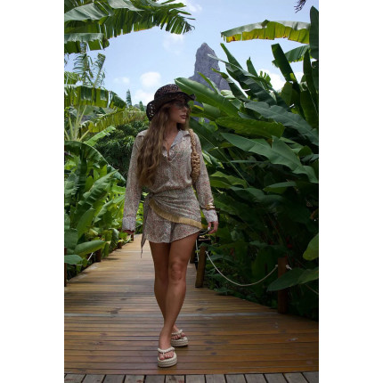 Vestido Florido Franja