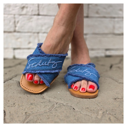 Rasteira Jeans Schutz