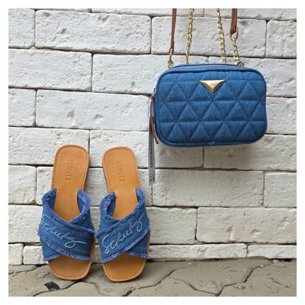 Rasteira Jeans Schutz