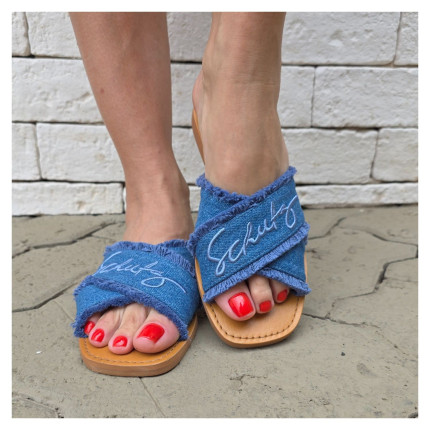 Rasteira Jeans Schutz