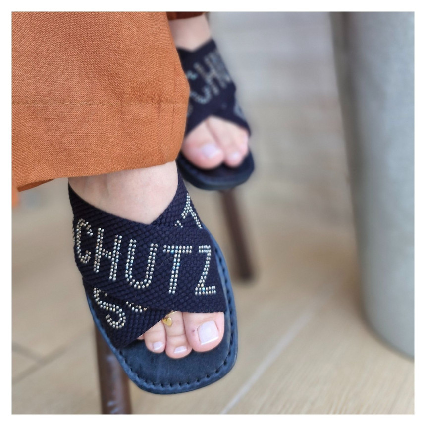 Rasteira Tecido Schutz