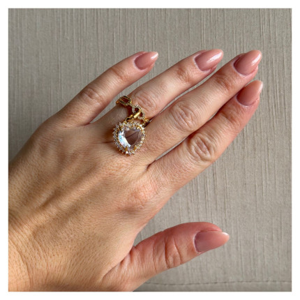 Anel Coração Transparente