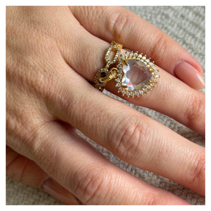 Anel Coração Transparente