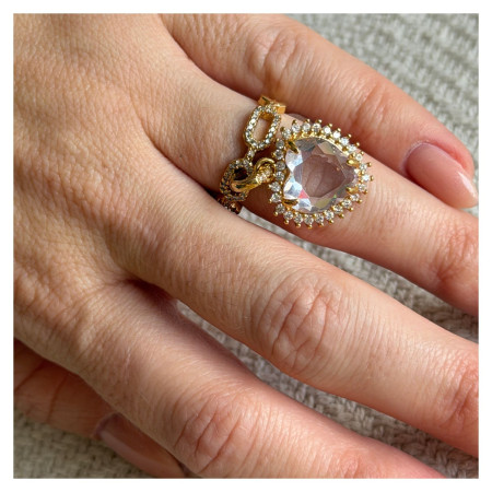 Anel Coração Transparente