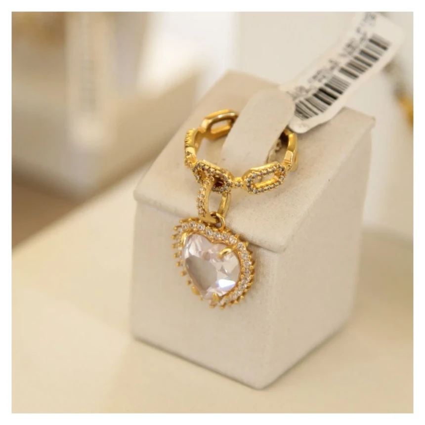 Anel Coração Transparente