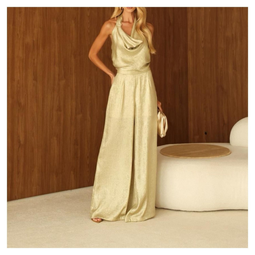 Calça Pantalona Lurex