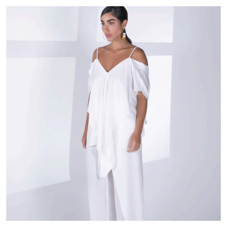 Blusa Alongada Off White