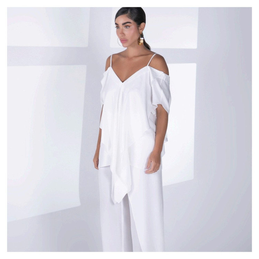 Blusa Alongada Off White