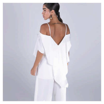 Blusa Alongada Off White