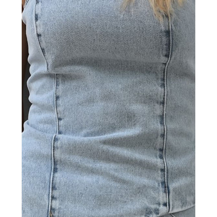 Blusa Assimetrica Jeans