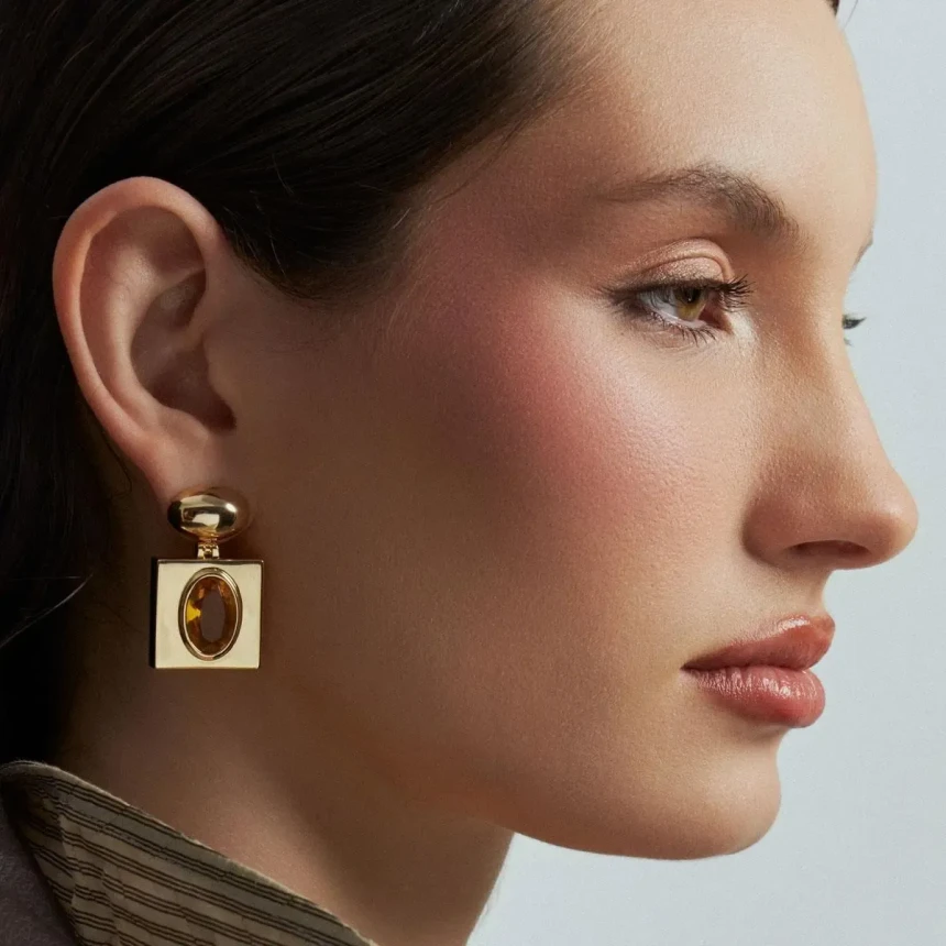 Brinco Pêndulo Quadrado