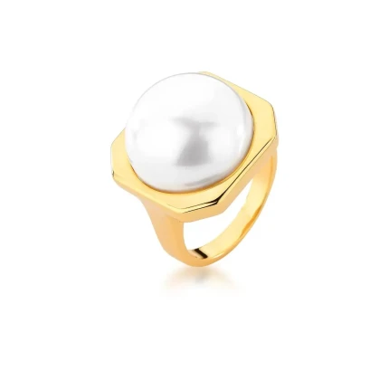 Anel Octogonal e Pérola