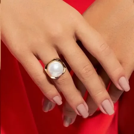 Anel Octogonal e Pérola