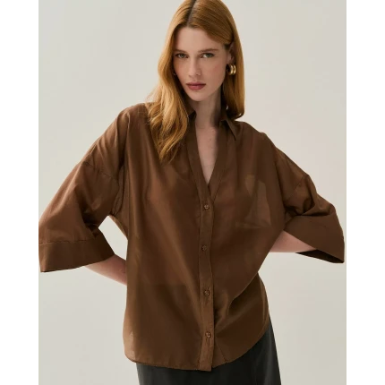 Camisa Kimono Marrom