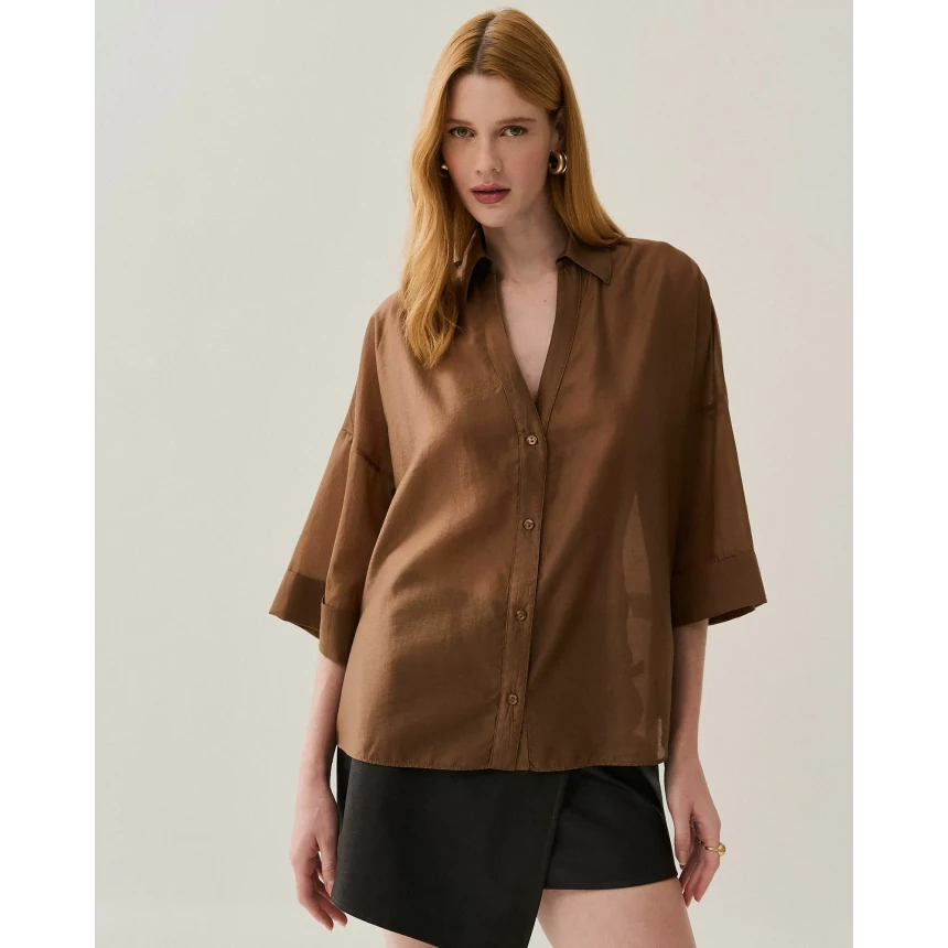 Camisa Kimono Marrom