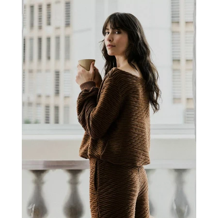 Blusa Textura Marrom