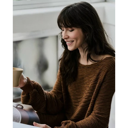 Blusa Textura Marrom