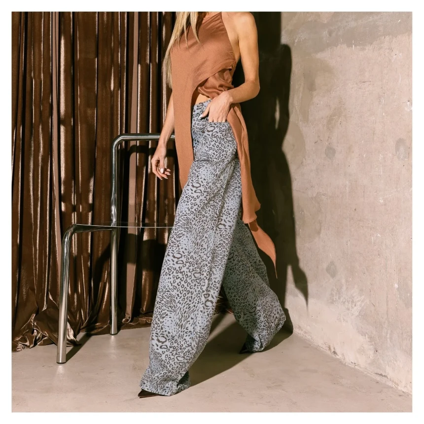 Calça Jeans Animal Print