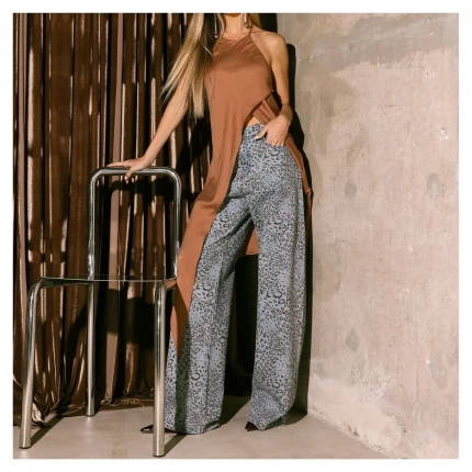 Calça Jeans Animal Print