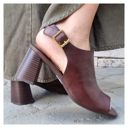 Slingback Couro Giulia Domna