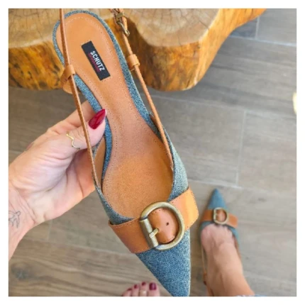 Scarpin Slingback Jeans Schutz