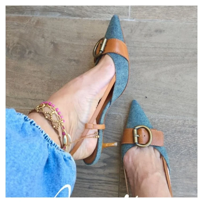 Scarpin Slingback Jeans Schutz