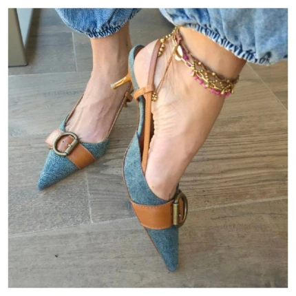 Scarpin Slingback Jeans Schutz