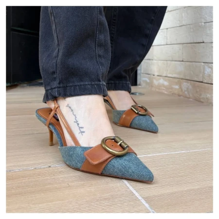 Scarpin Slingback Jeans Schutz
