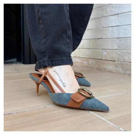 Scarpin Slingback Jeans Schutz