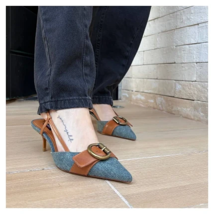 Scarpin Slingback Jeans Schutz
