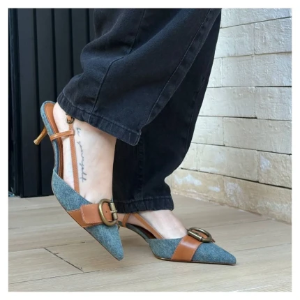 Scarpin Slingback Jeans Schutz