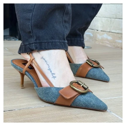 Scarpin Slingback Jeans Schutz