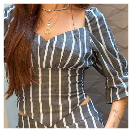 Cropped Listrado