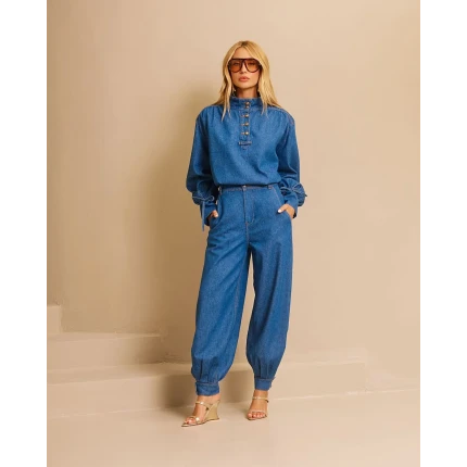 Camisa Jeans Botões
