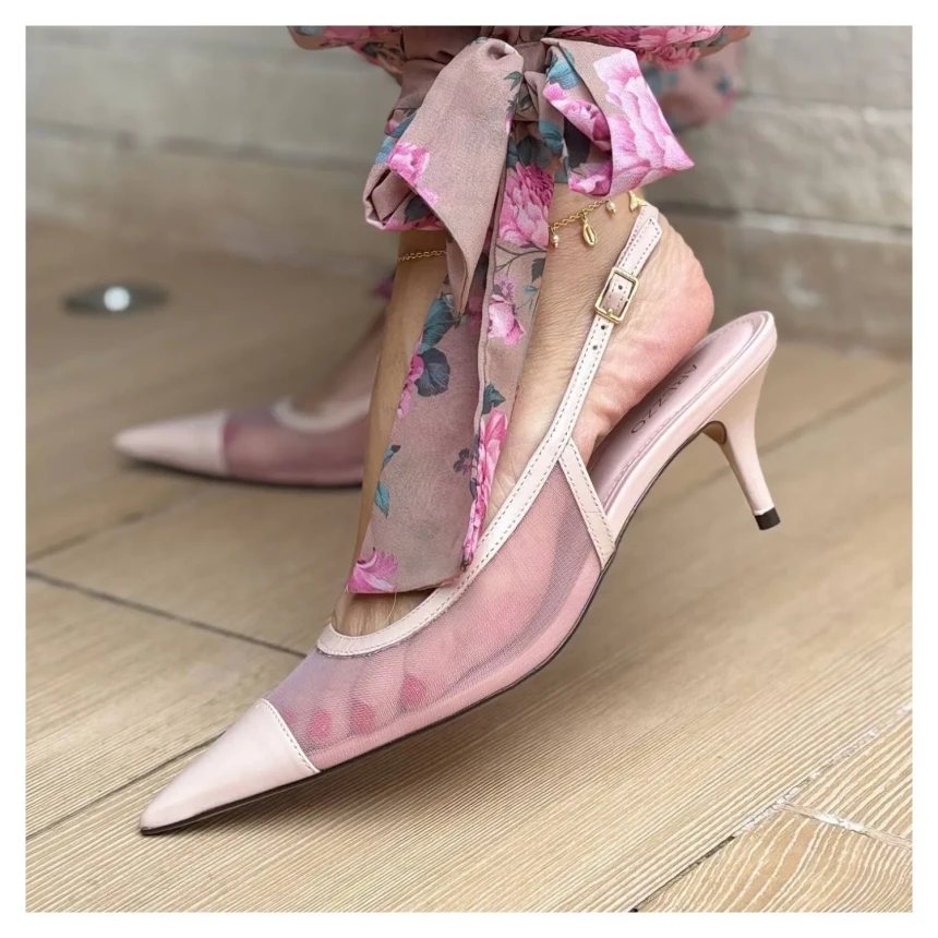 Scarpin Slingback Rosa Arezzo