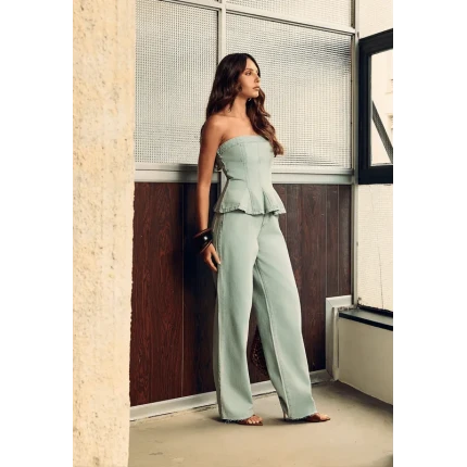 Calça Wide Leg Dirty Wash