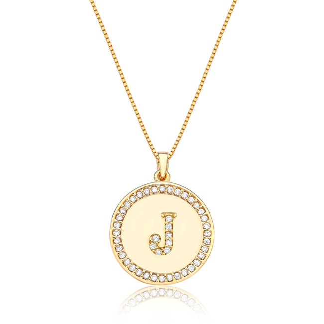 Gargantilha Veneziana c/ Medalha Letra "J" Cravejada Folheada a Ouro 18k