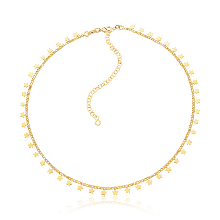 Choker Estrelinhas Lisas Folheado a Ouro 18k