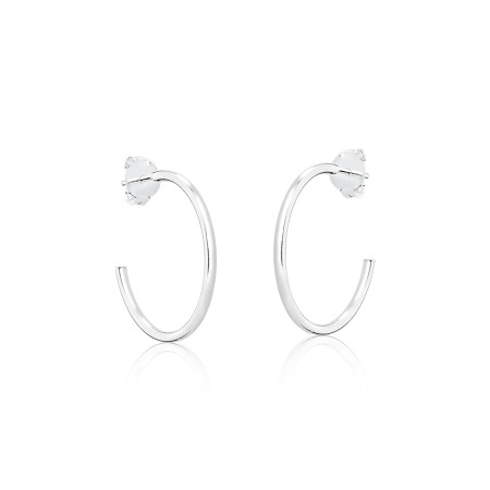 Argola Prata Fio Redondo com Tarraxa 20mm 