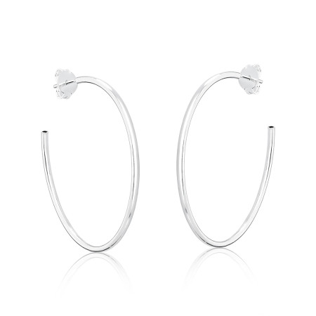 Argola Prata Fio Redondo com Tarraxa 35mm 