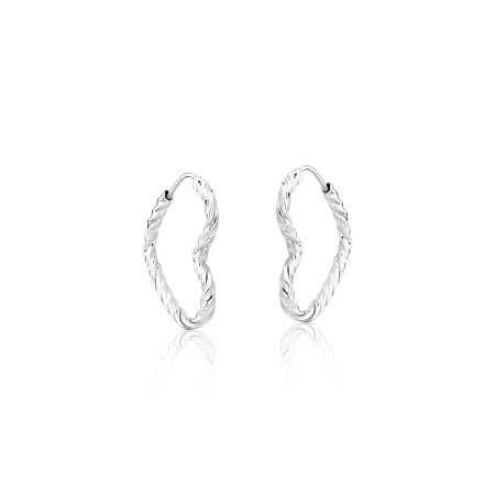 Argola Prata Coração Fio Torcido 1,6cm 