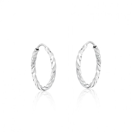 Argola Prata Fio Torcido 14mm 