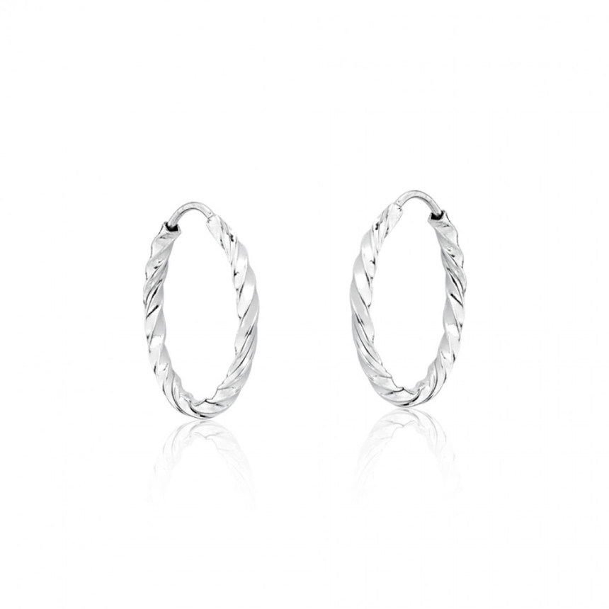 Argola Prata Fio Torcido 14mm 